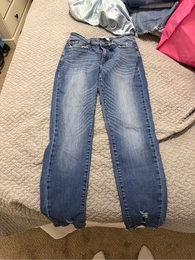 KanCan Faded Blue Skinny Jeans with Subtle Distress